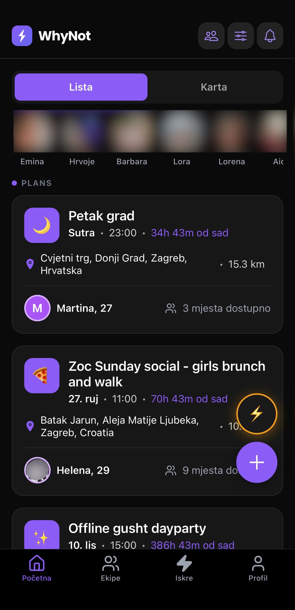 WhyNot app screenshot